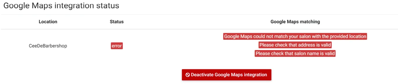 Fehlgeschlagene Integration mit Google Maps