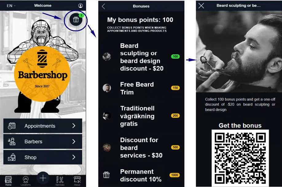 Treueprogramm in der Barbershop-App