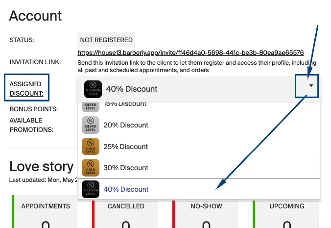 Applica uno sconto al cliente